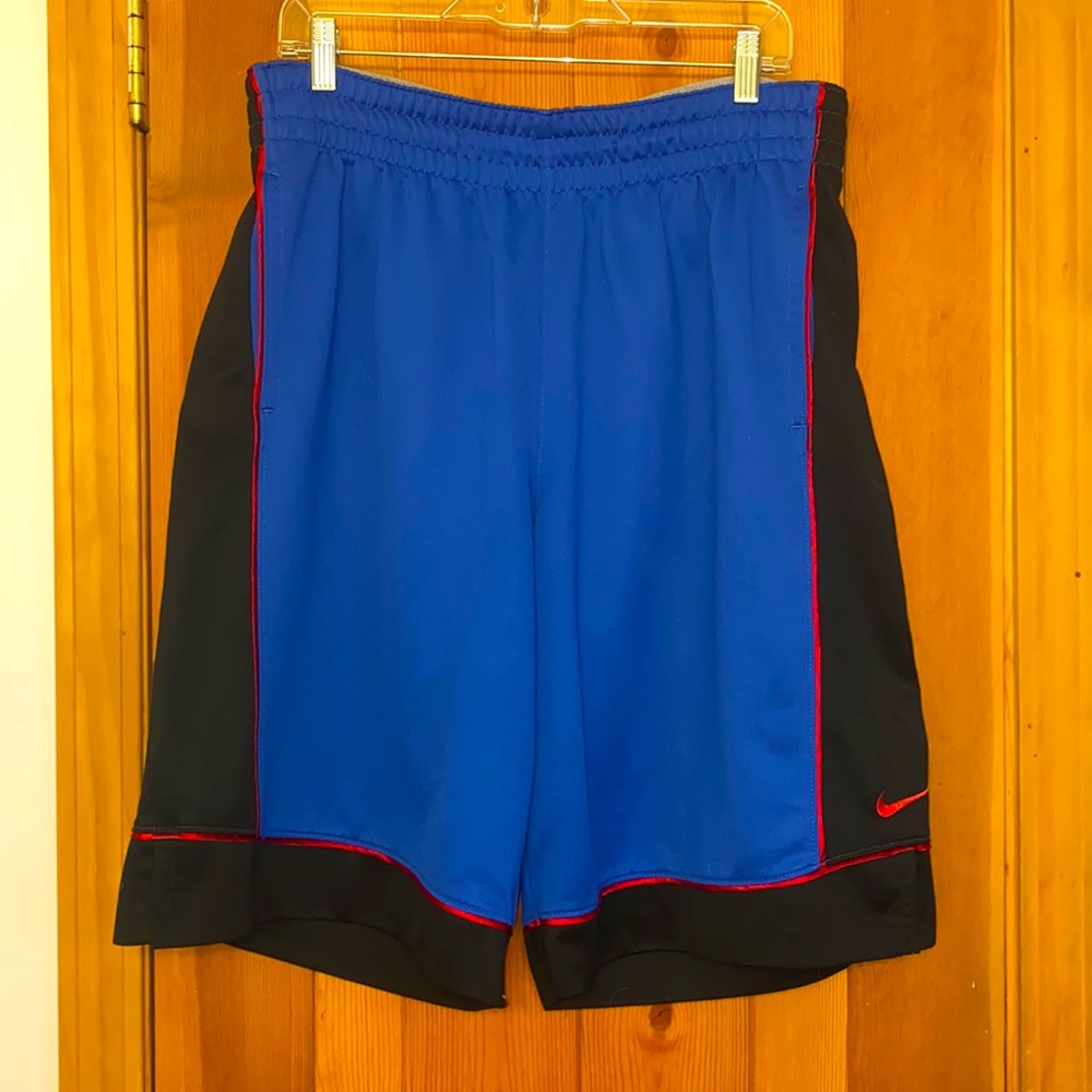 Nike Dri-Fit Basketball Shorts, Blue/Black/Red, Men’s Large